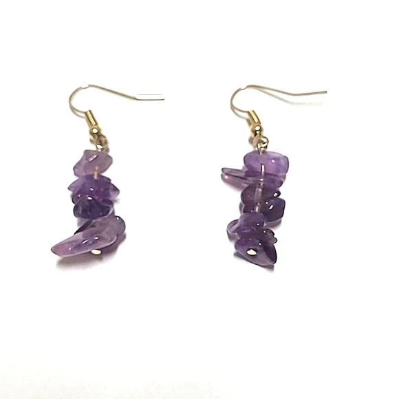 Amethyst Chip Earrings - Picture 1 of 3